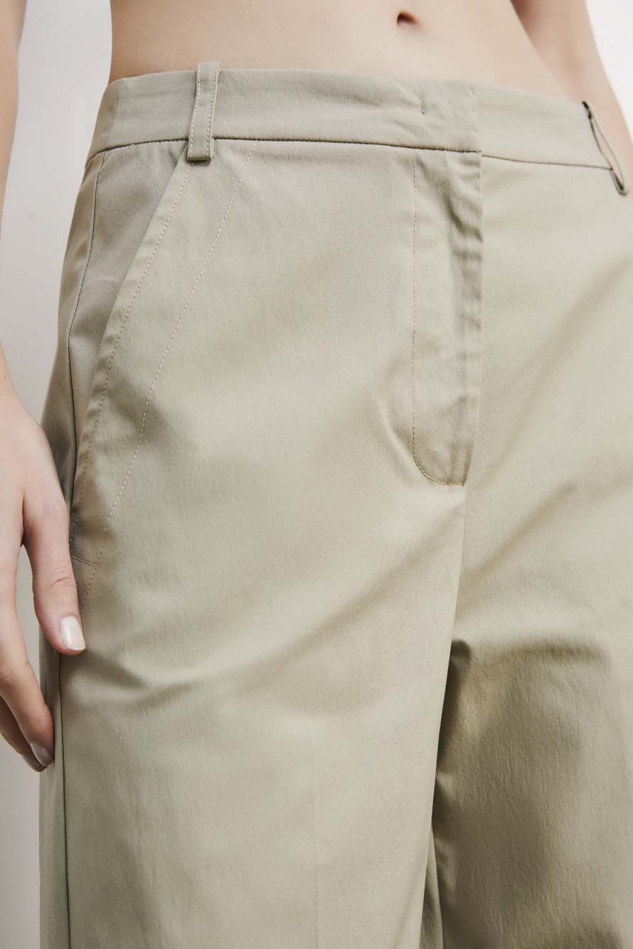 Light cotton palazzo pants, Beige, Patrizia Pepe