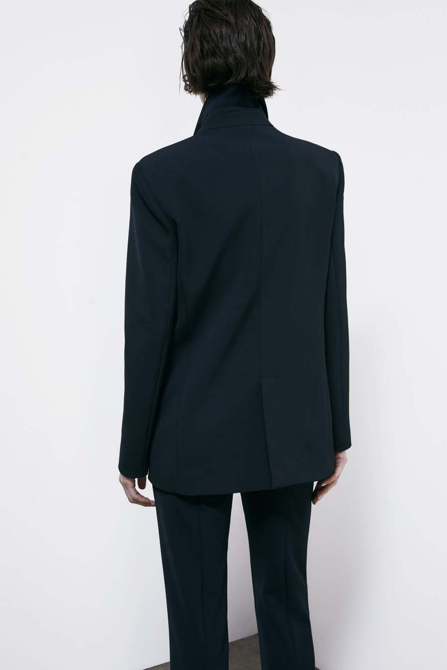 Blazer in structured twill, Black, Patrizia Pepe