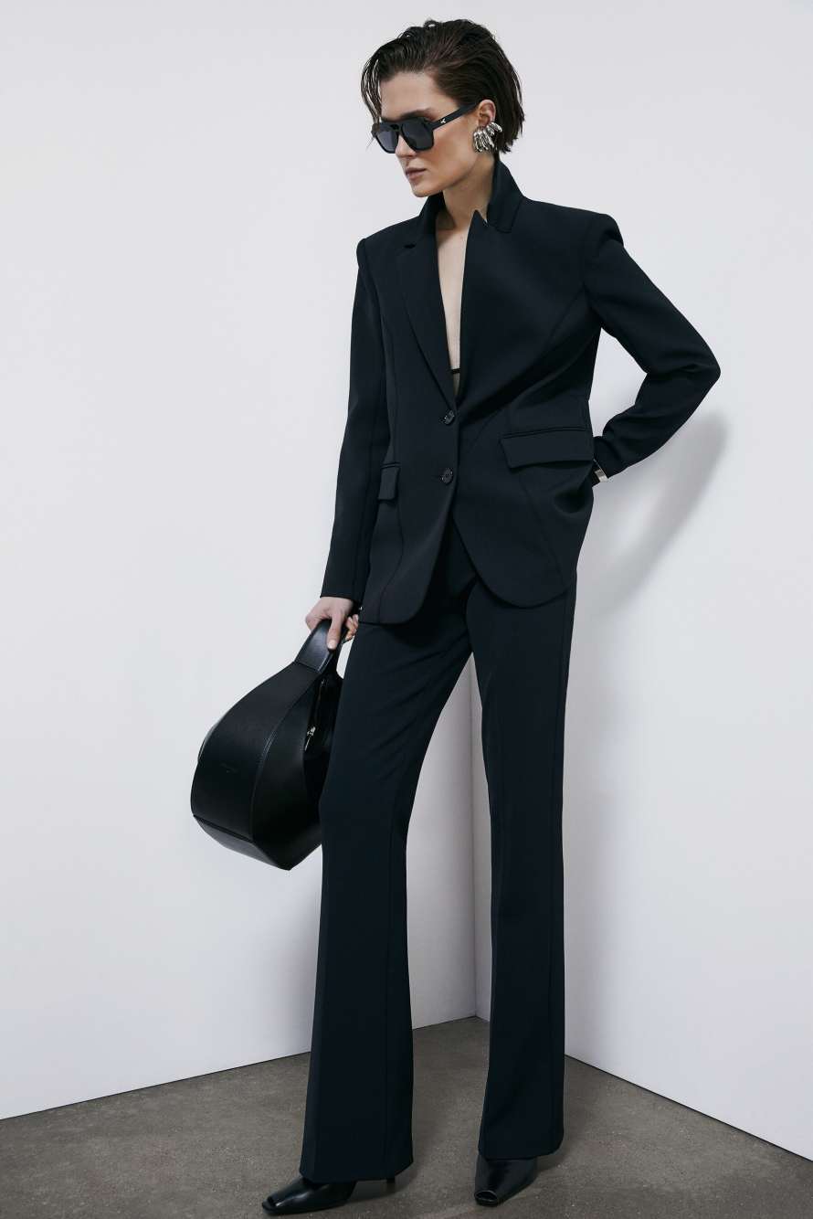 Blazer in structured twill, Black, Patrizia Pepe