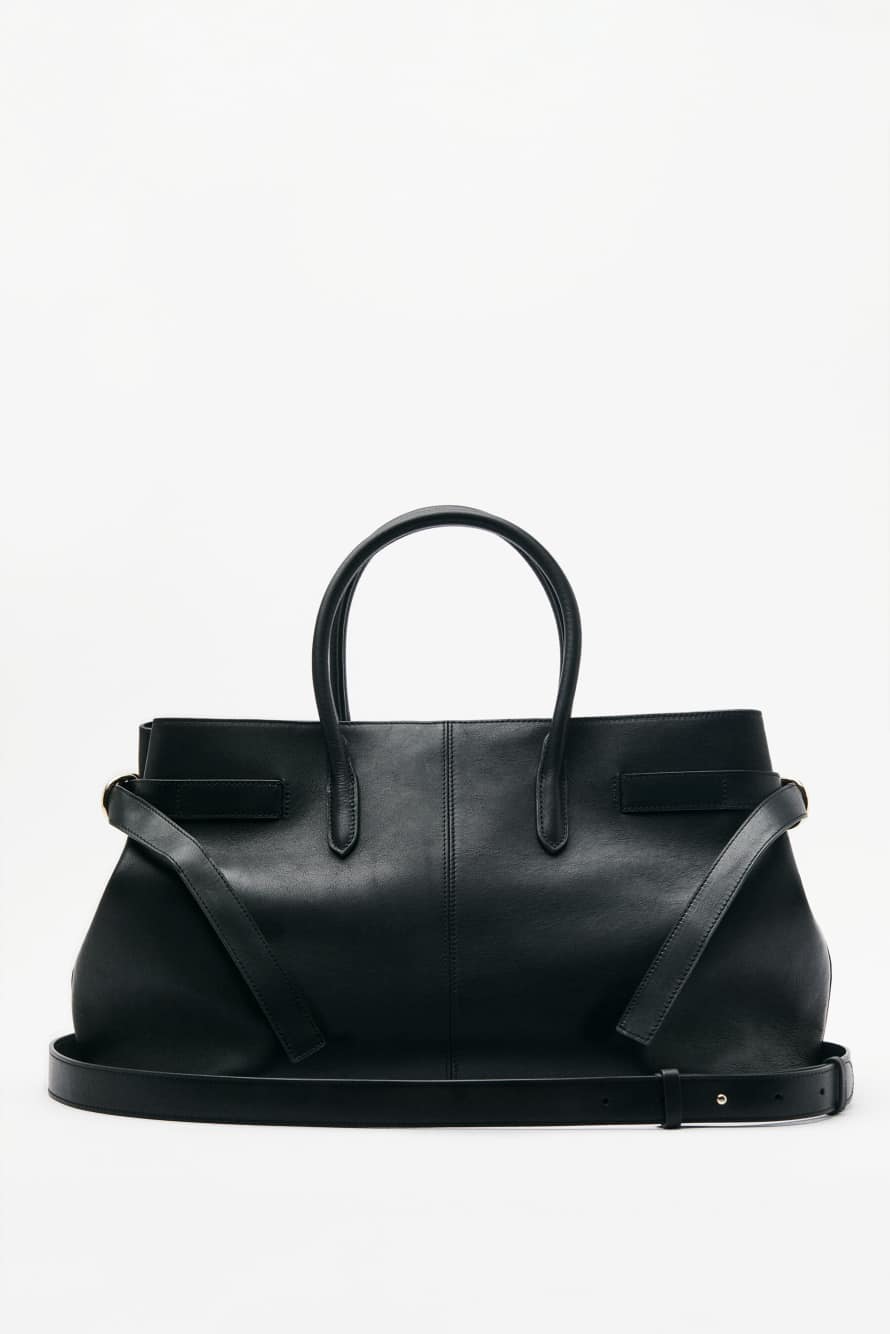 New Business handbag large in leather, Black, Patrizia Pepe