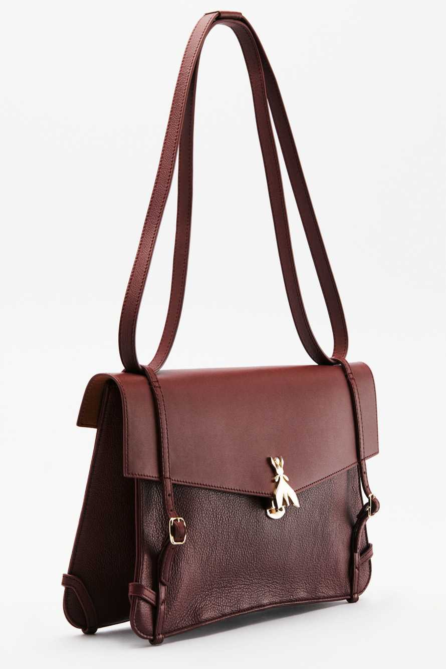 Fly Bamby Jour leather shoulder bag, Brown, Patrizia Pepe