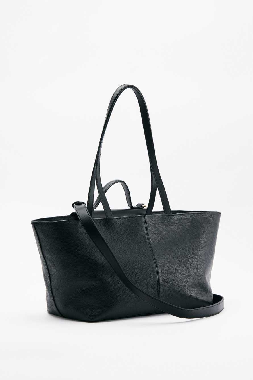 Modern Utility leather bag, Black, Patrizia Pepe