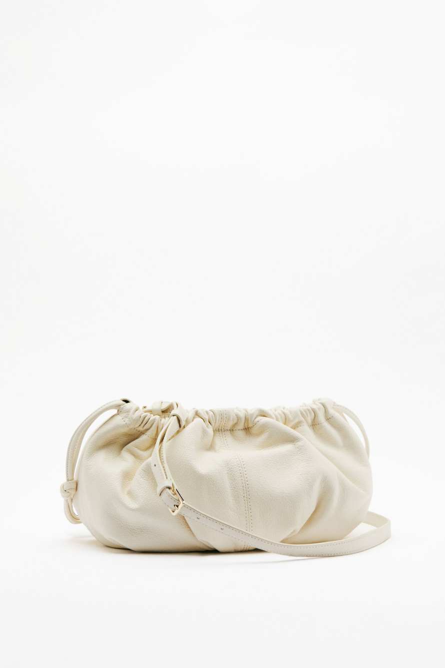 Leather Clutch "Bubble" Small, White, Patrizia Pepe