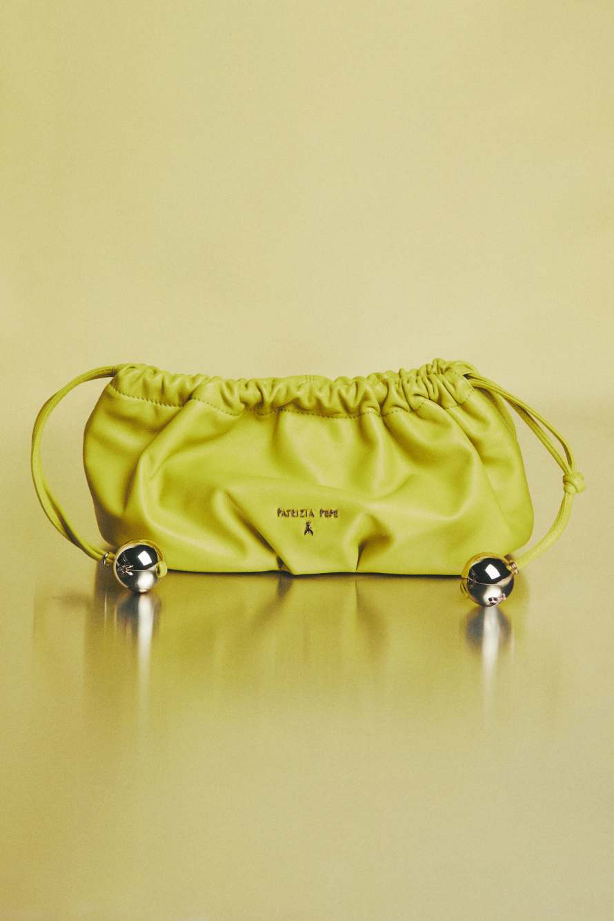 Leather Clutch &ldquo;Bubble&rdquo; Small, Green, Patrizia Pepe