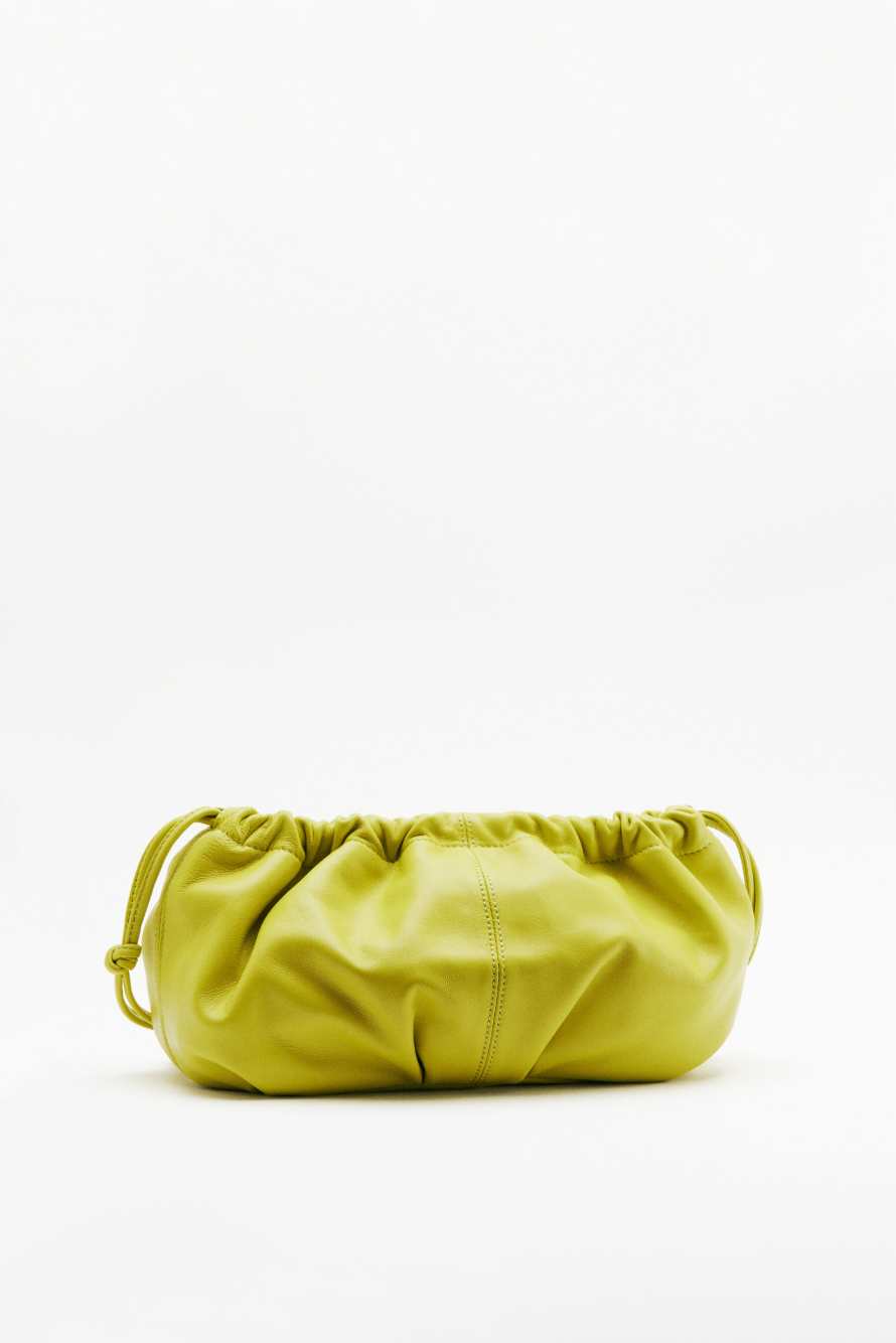 Leather Clutch &ldquo;Bubble&rdquo; Small, Green, Patrizia Pepe
