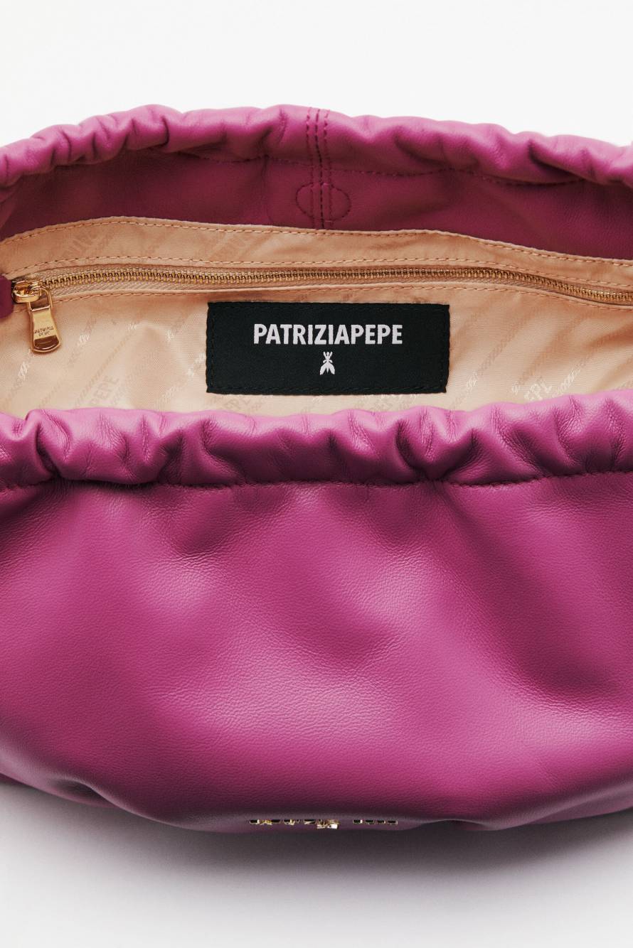 Leather Clutch &ldquo;Bubble&rdquo; Small, Purple, Patrizia Pepe