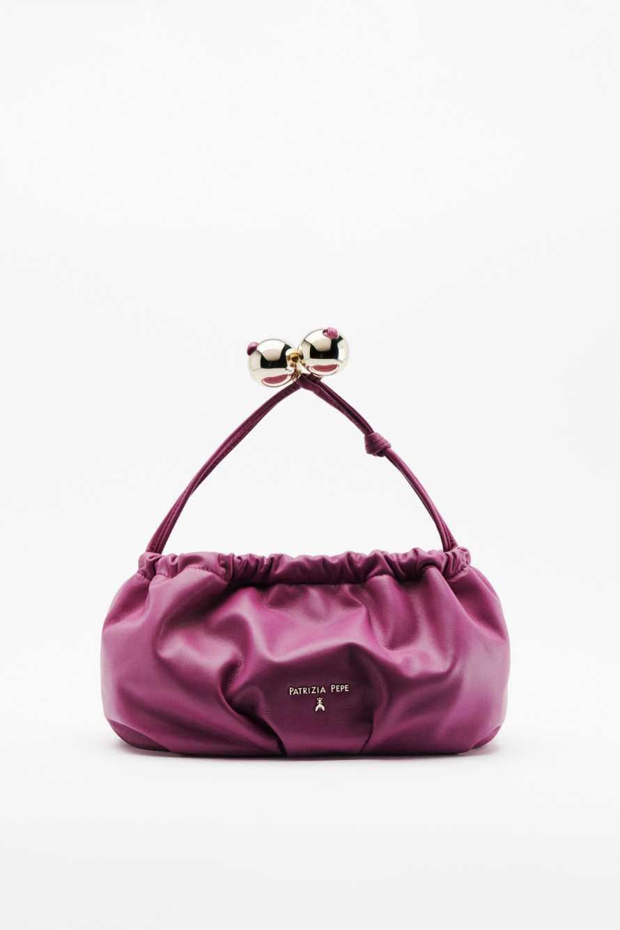 Leather Clutch &ldquo;Bubble&rdquo; Small, Purple, Patrizia Pepe