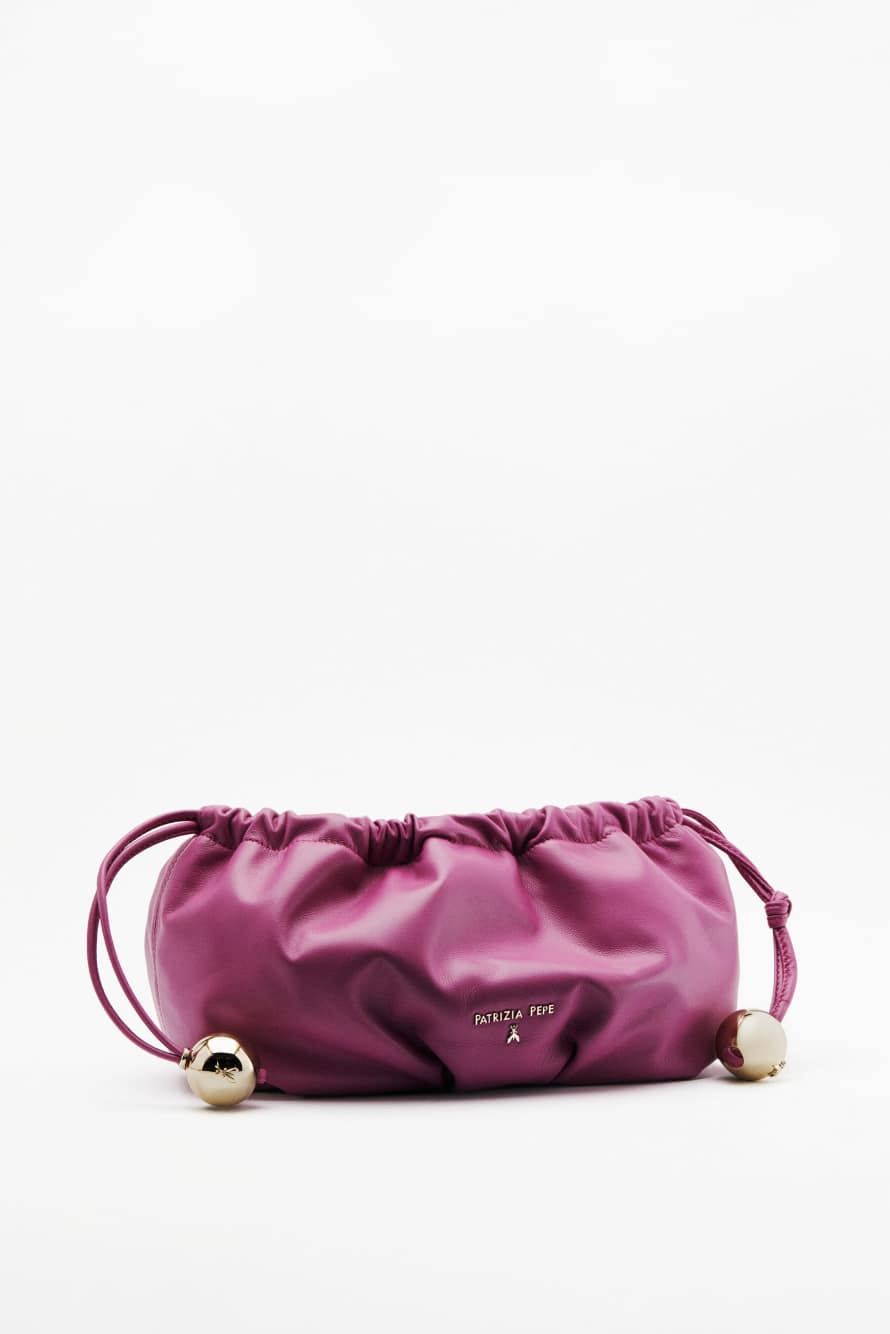 Leather Clutch &ldquo;Bubble&rdquo; Small, Purple, Patrizia Pepe