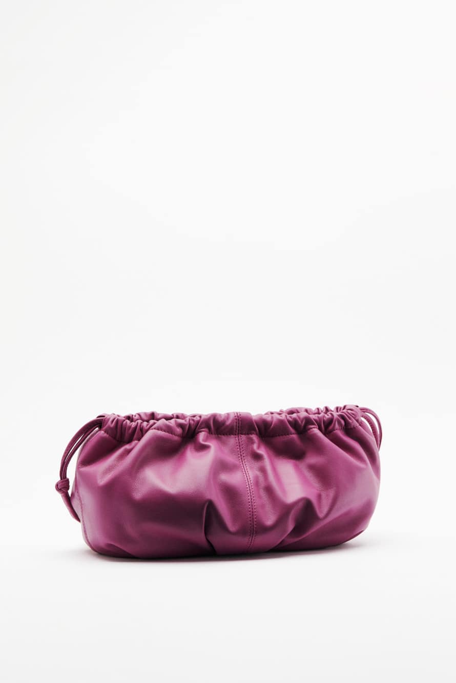 Leather Clutch &ldquo;Bubble&rdquo; Small, Purple, Patrizia Pepe