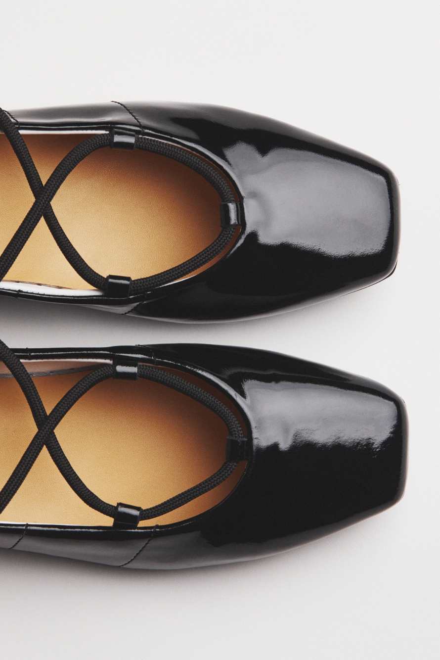 Dancing SKIN glossy flats, Black, Patrizia Pepe