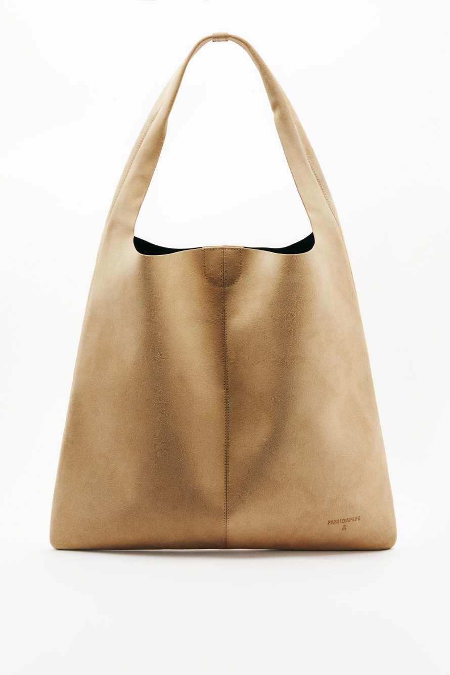 Urban City pouch bag in suede, Beige, Patrizia Pepe