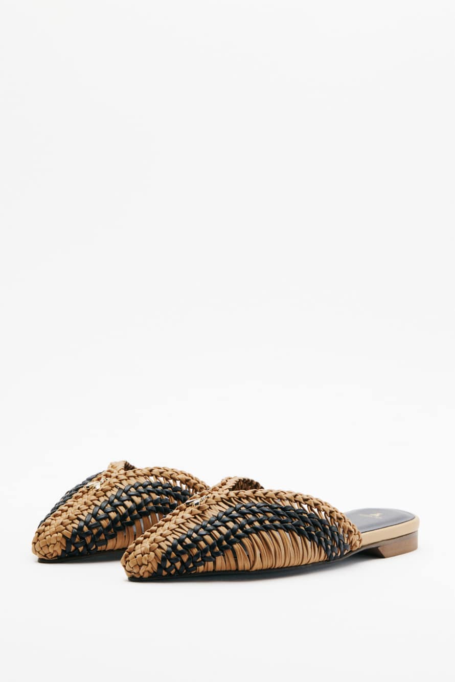 Handcraft Minimal Shape braided mules, Black, Patrizia Pepe