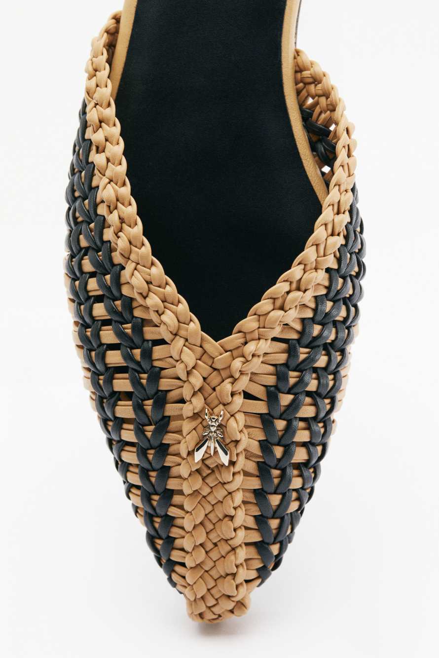 Handcraft Minimal Shape braided mules, Black, Patrizia Pepe