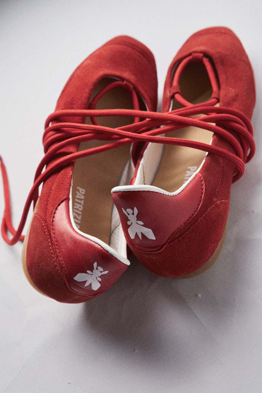 Dancing SKIN flats in suede, Red, Patrizia Pepe