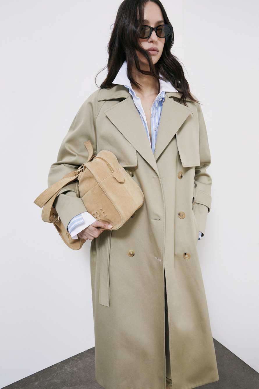 (IM)PERFECTION suede shopping bag, Beige, Patrizia Pepe