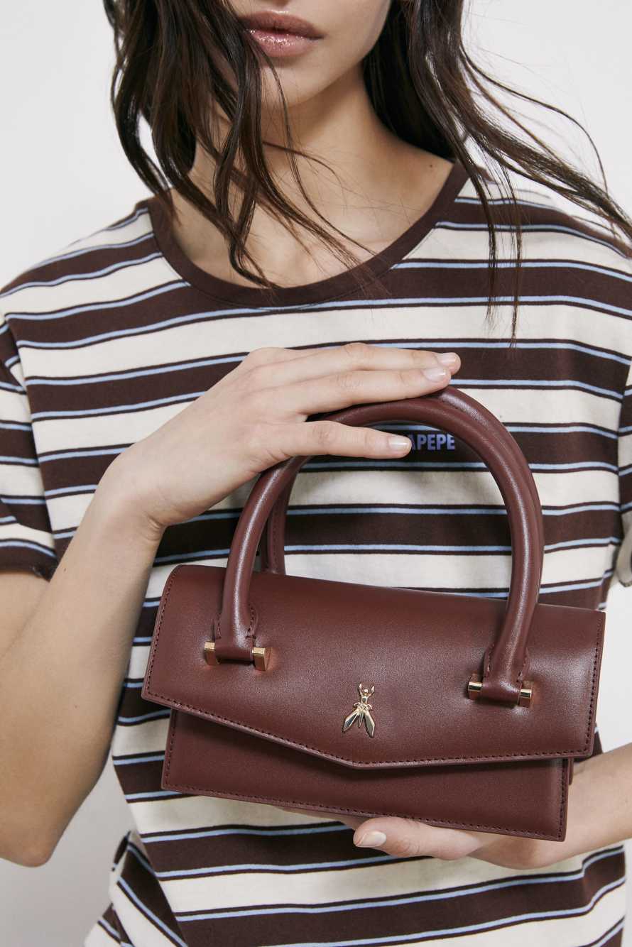 Fly Bamby shoulder bag with handles, Brown, Patrizia Pepe