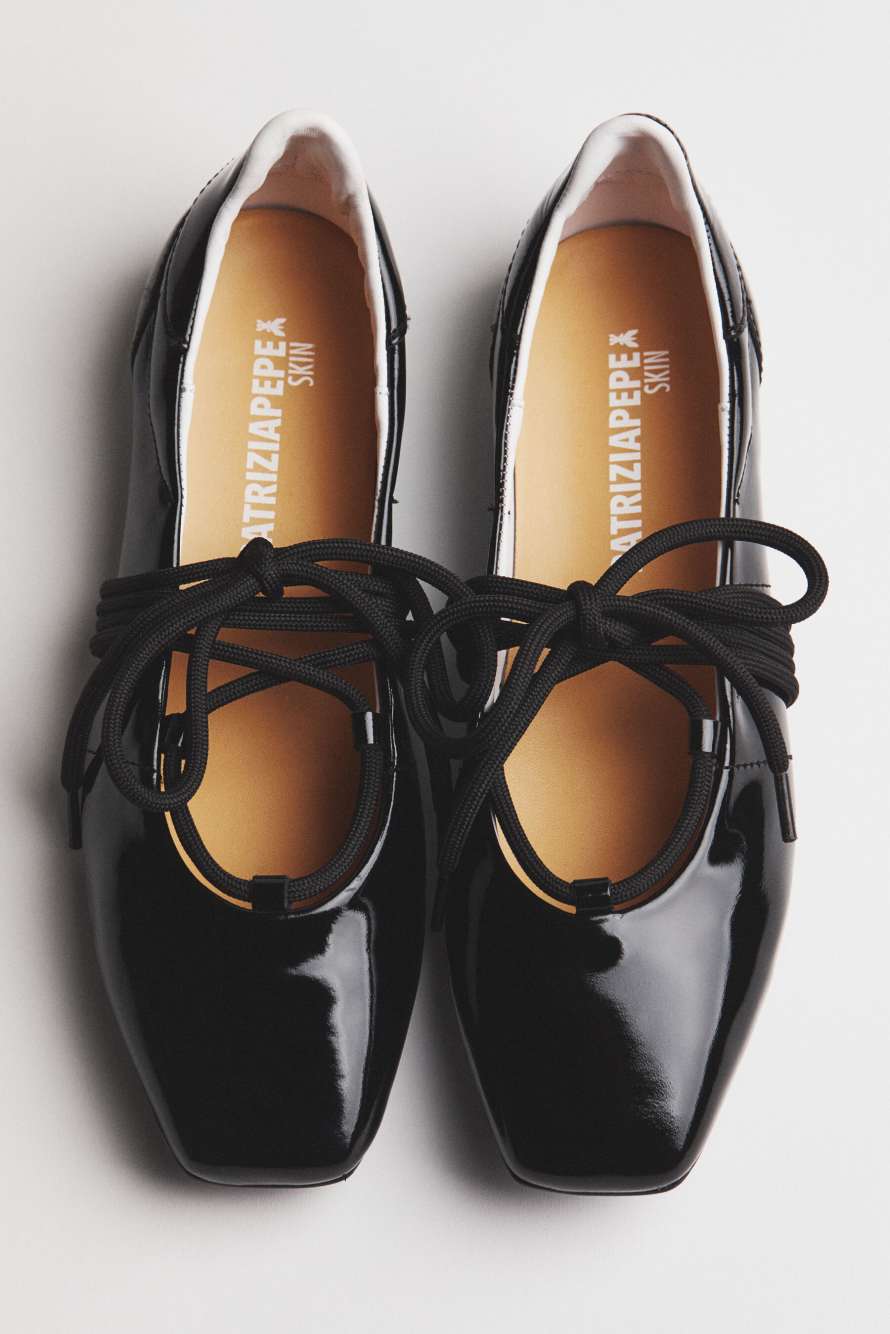 Dancing SKIN glossy flats, Black, Patrizia Pepe