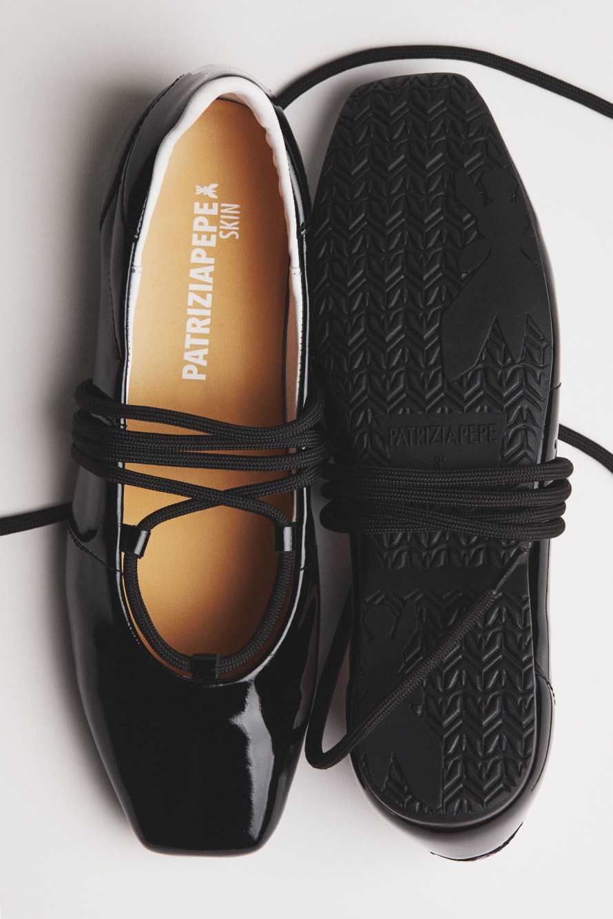 Dancing SKIN glossy flats, Black, Patrizia Pepe