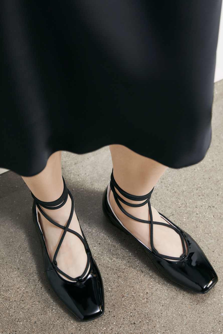 Dancing SKIN glossy flats, Black, Patrizia Pepe