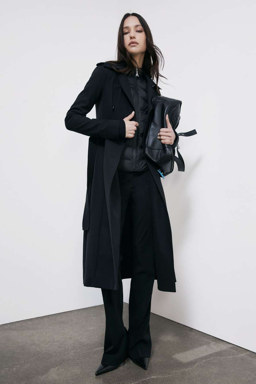 Ultralight down jacket with knitted inserts, Black, Patrizia Pepe