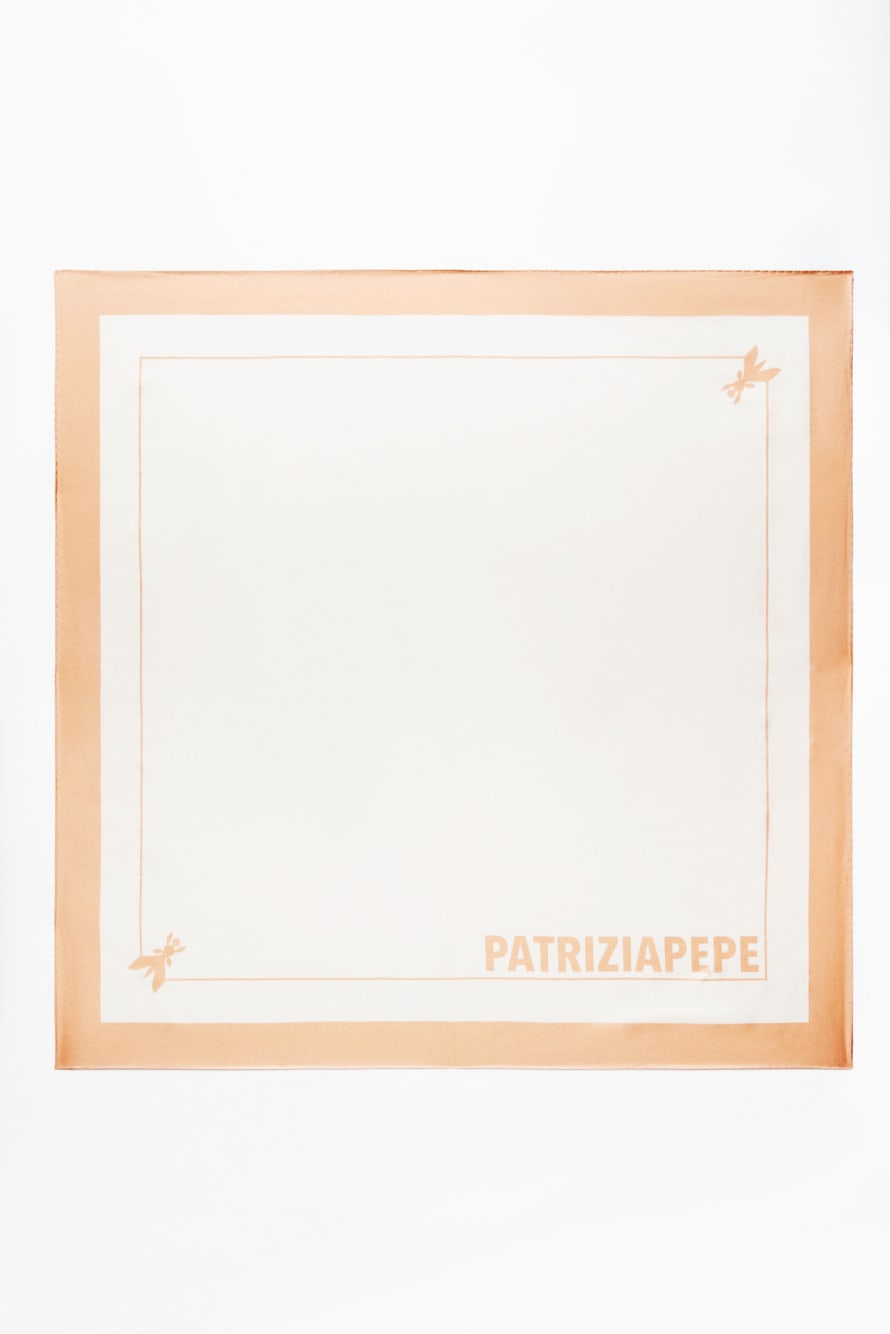 Шёлковый платок, Теплый слоновая кость/коралл, Patrizia Pepe