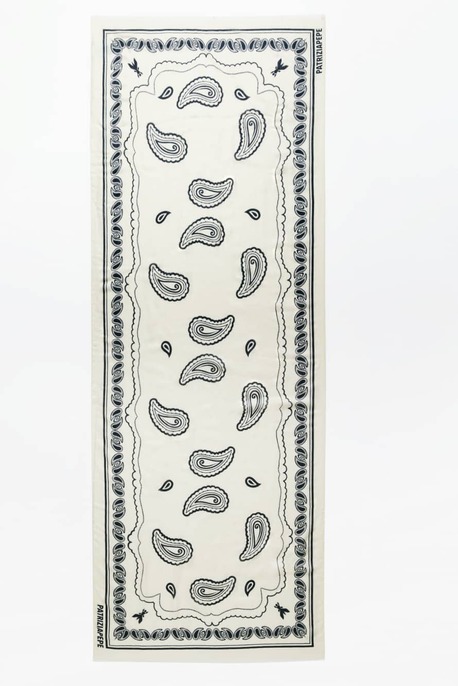 Scarf with graphic print, White, Patrizia Pepe