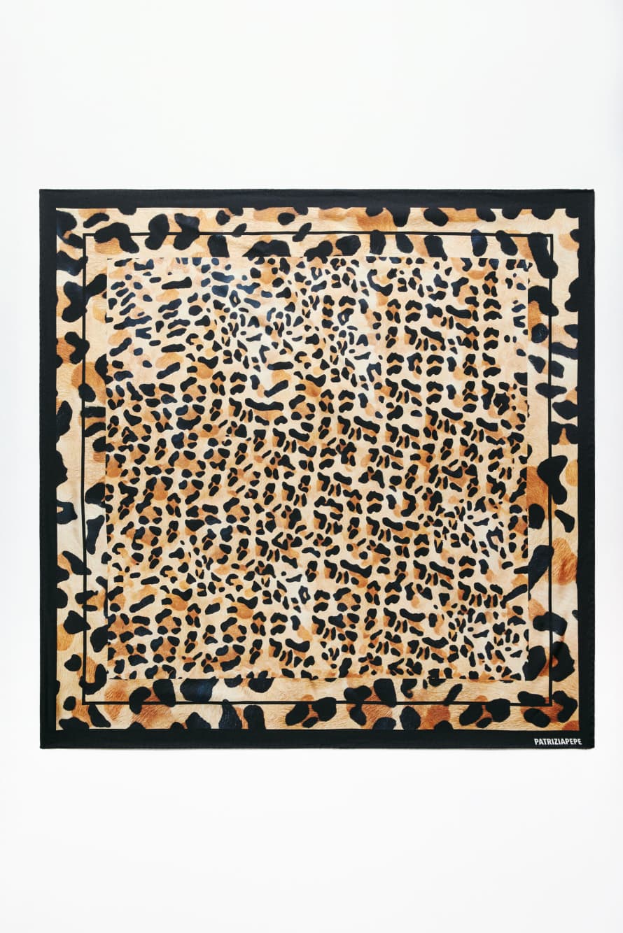 Leopard-print silk scarf, Abstract Fantasy, Patrizia Pepe