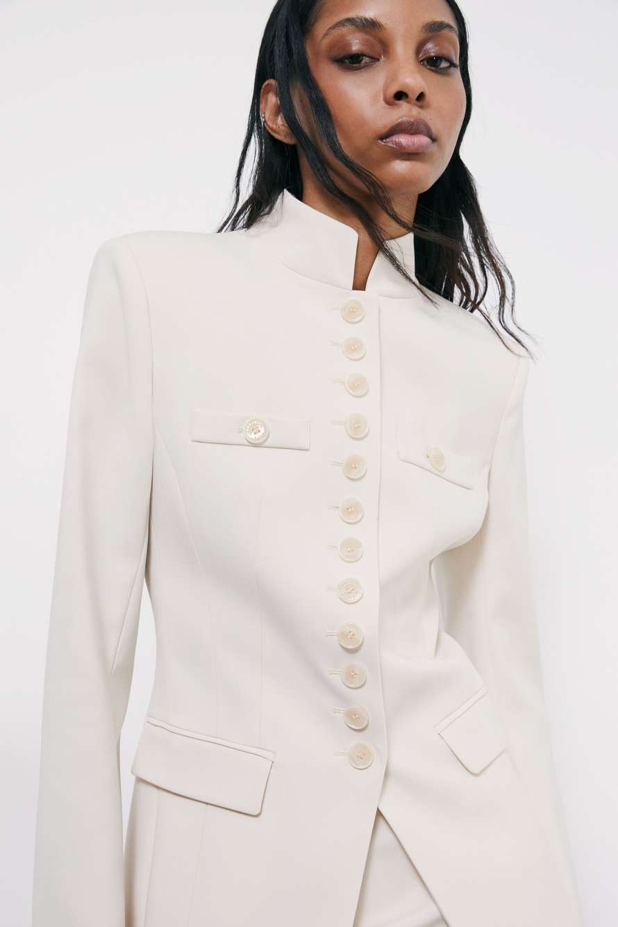 Radical Rose Officer jacket, White, Patrizia Pepe