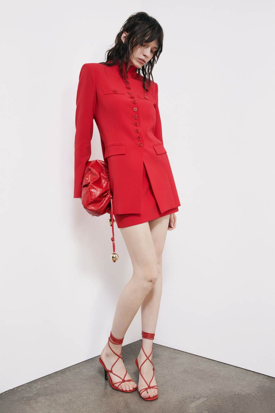 Crepe mini skirt, Red, Patrizia Pepe