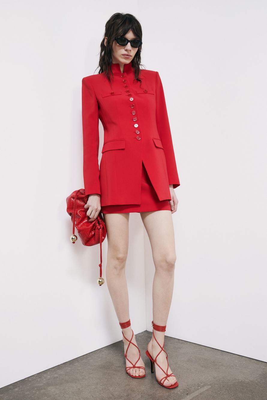 Crepe mini skirt, Red, Patrizia Pepe