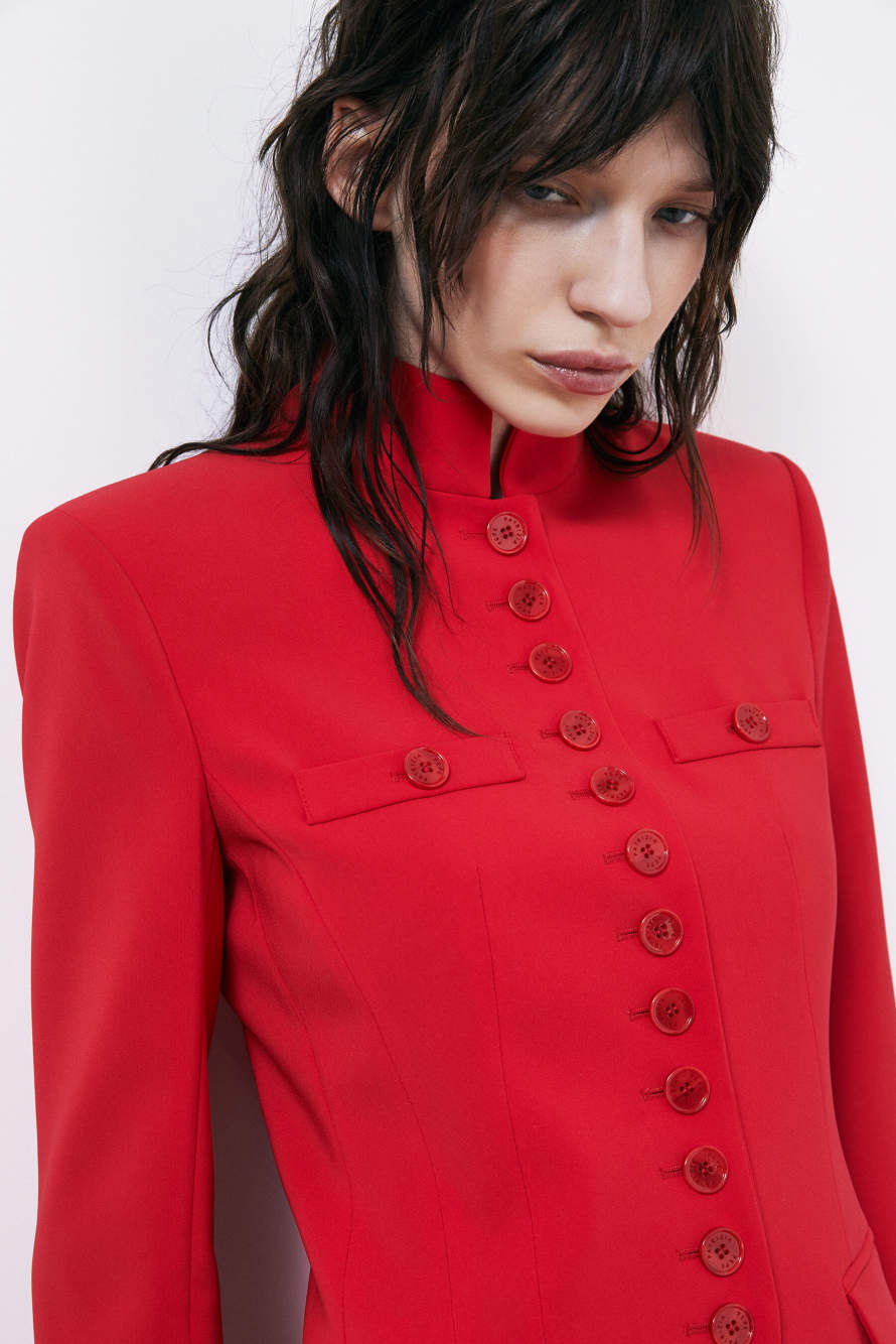 Radical Rose Officer jacket, Red, Patrizia Pepe