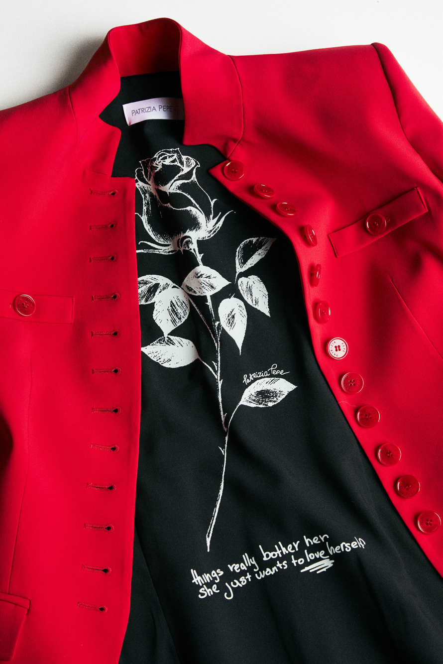 Radical Rose Officer jacket, Red, Patrizia Pepe