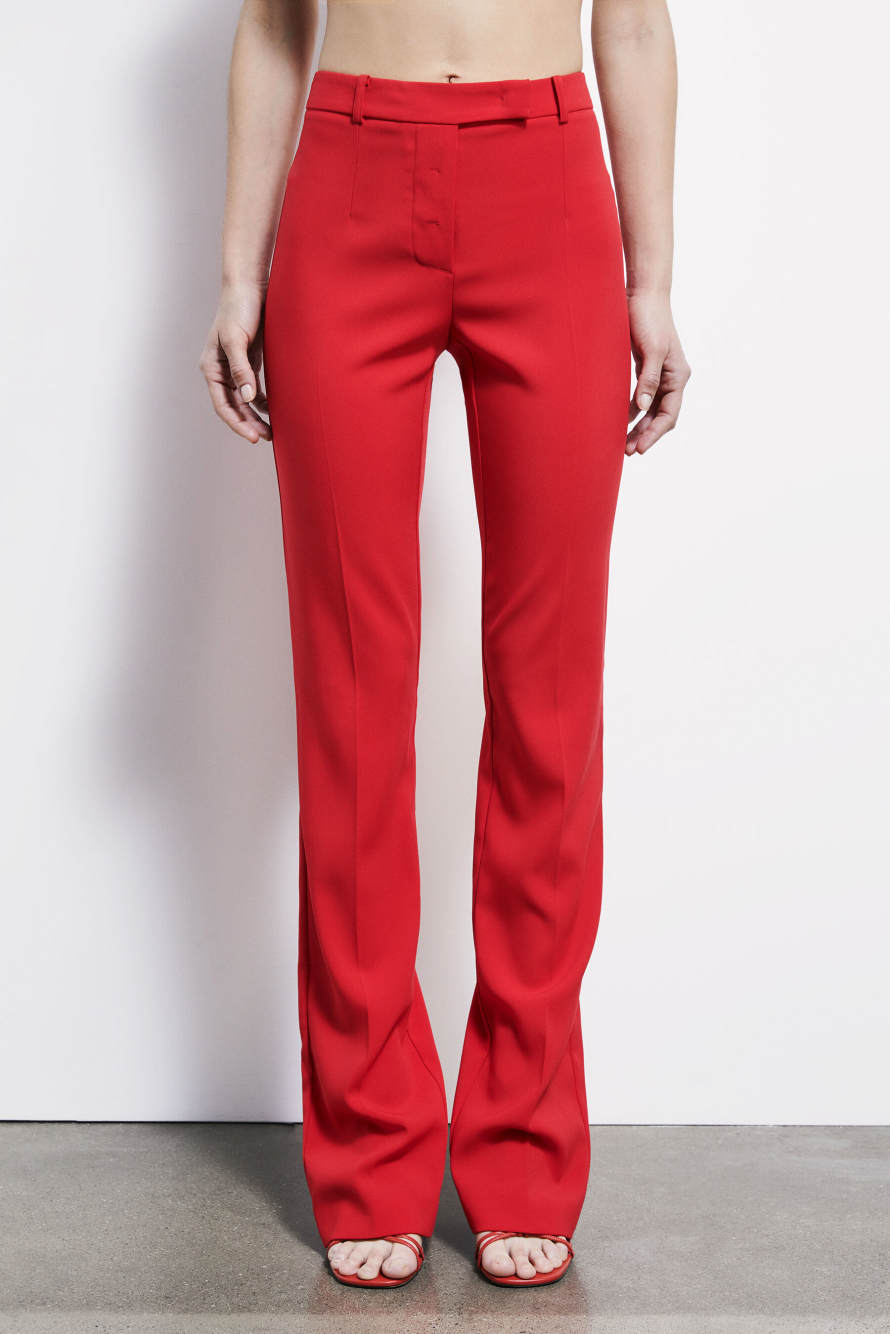 Slim crepe pants, Red, Patrizia Pepe
