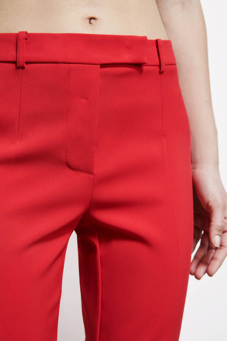 Slim crepe pants, Red, Patrizia Pepe