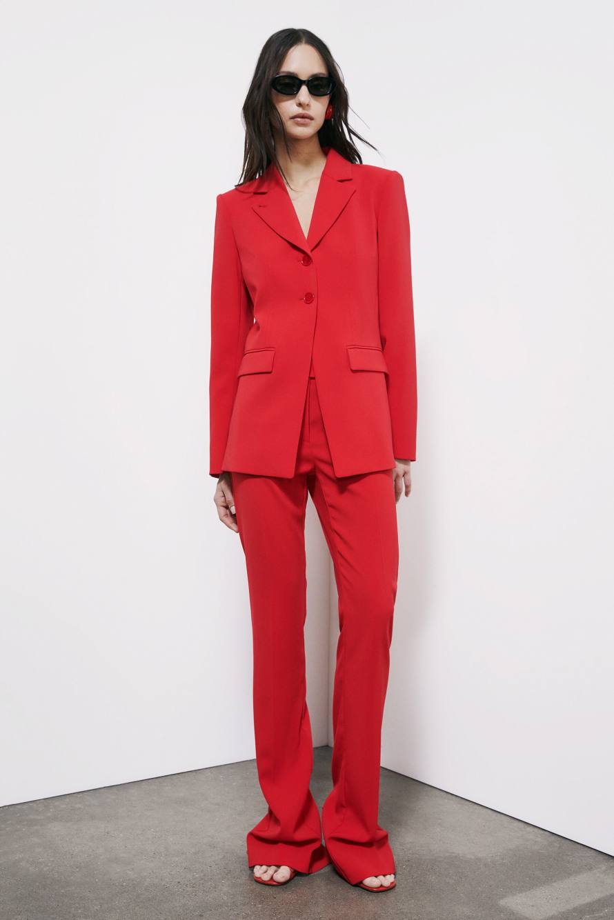 Slim crepe pants, Red, Patrizia Pepe