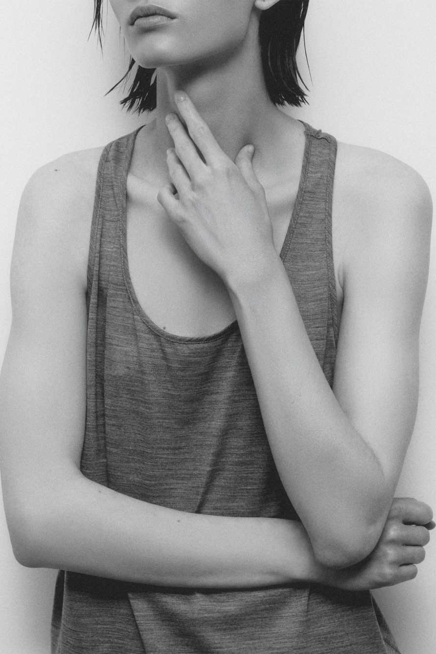 The Long Tanktop Dress, Gris moyen m&eacute;lang&eacute;, Patrizia Pepe