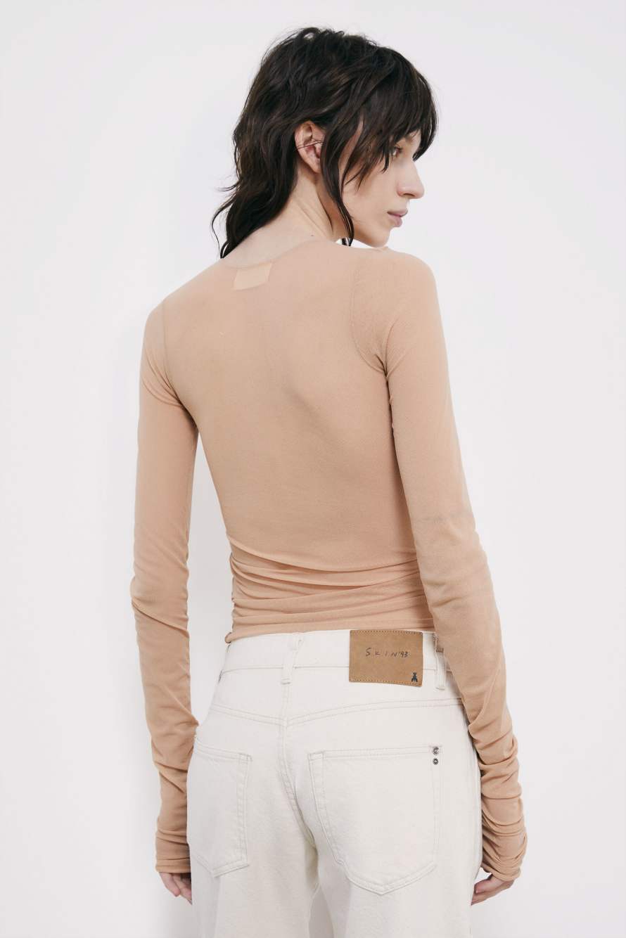 The (IM)PERFECTION Tulle Top, Beige, Patrizia Pepe
