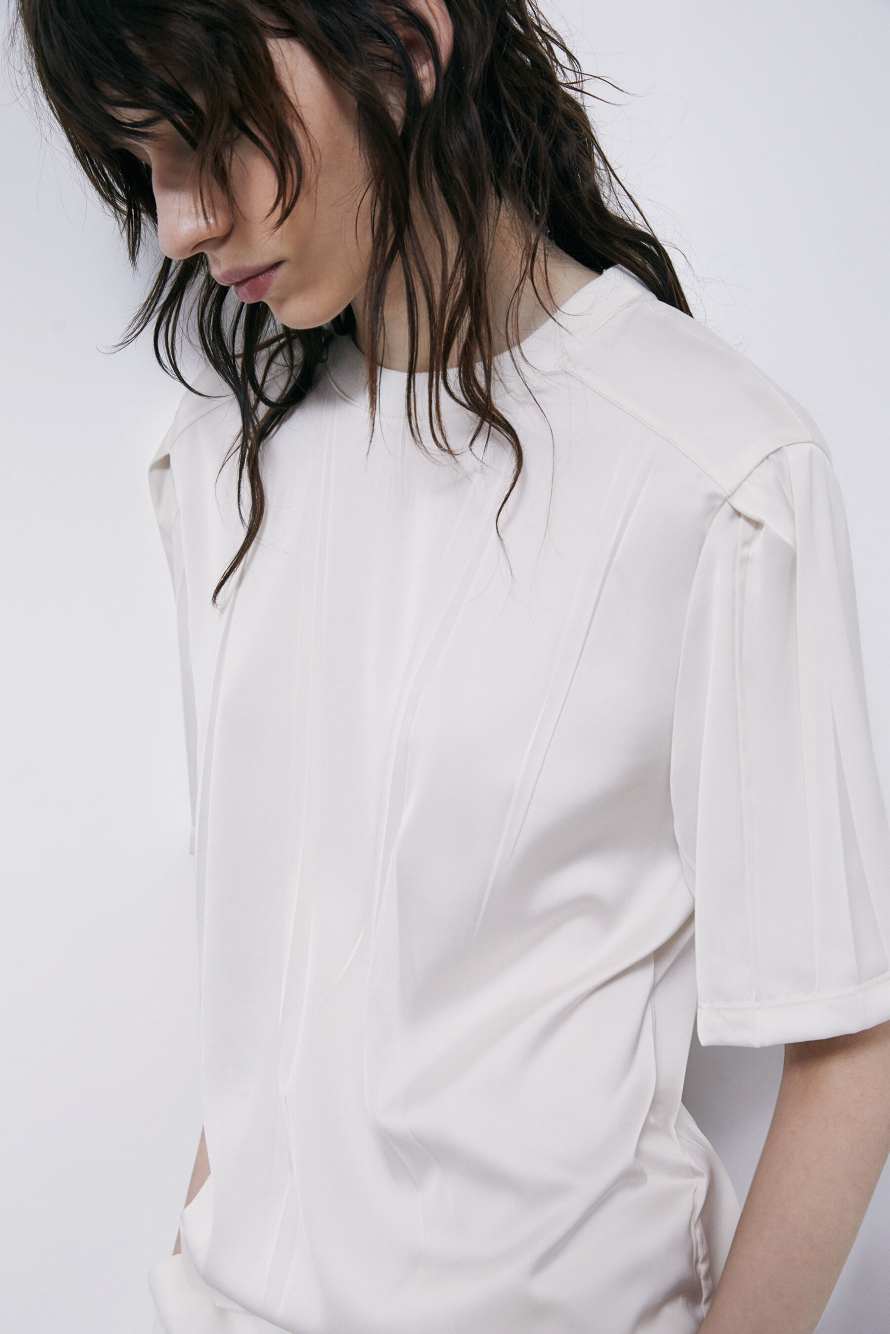 The Satin T-Shirt, White, Patrizia Pepe