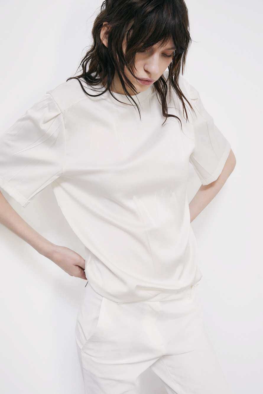 The Satin T-Shirt, White, Patrizia Pepe