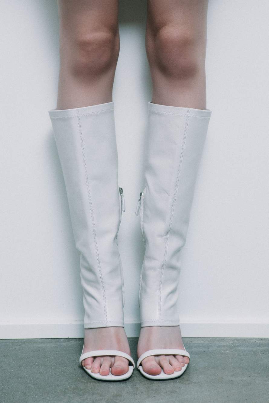 The SKIN Sandal Boot, White, Patrizia Pepe