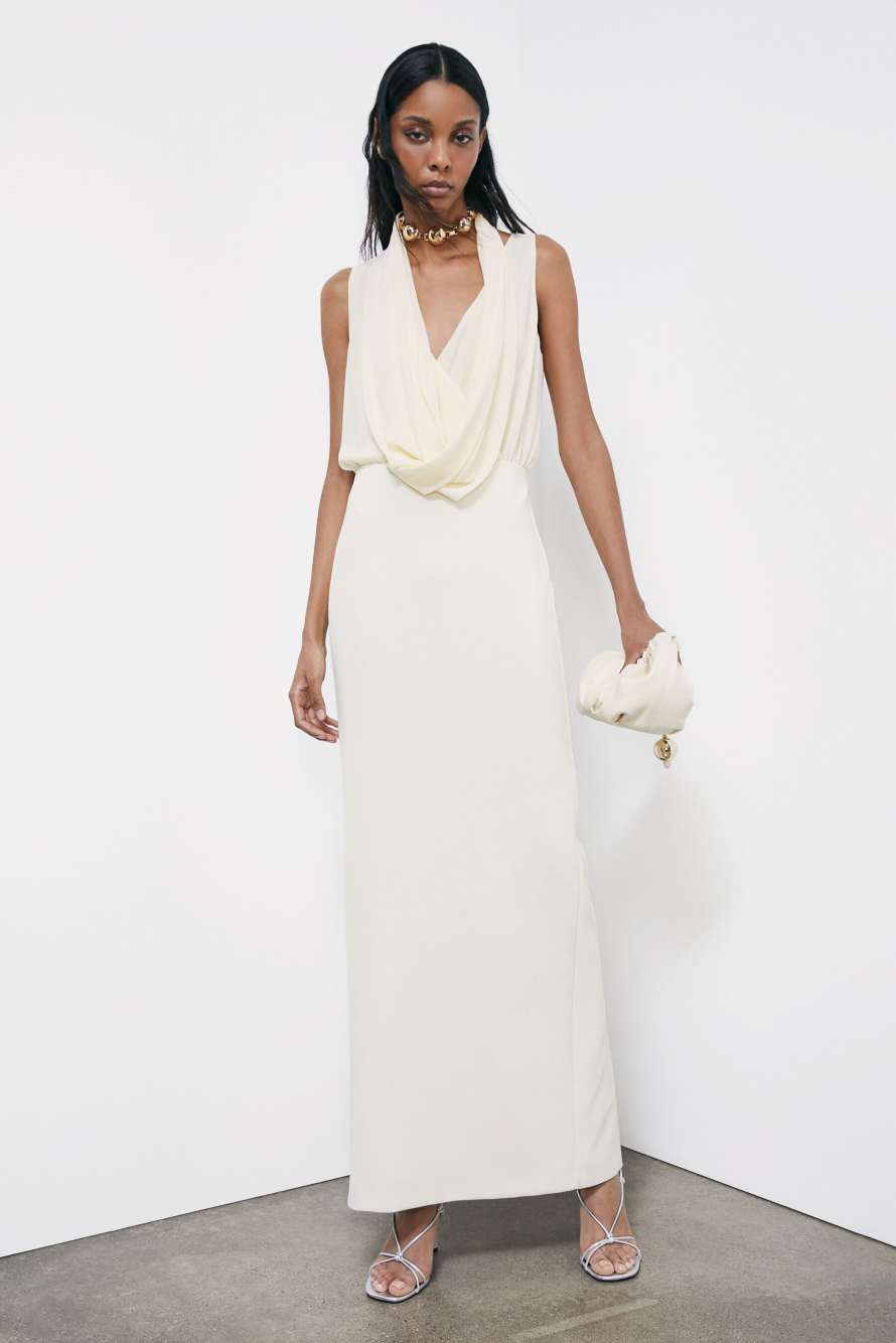 Draped long ceremony dress, 0, Patrizia Pepe