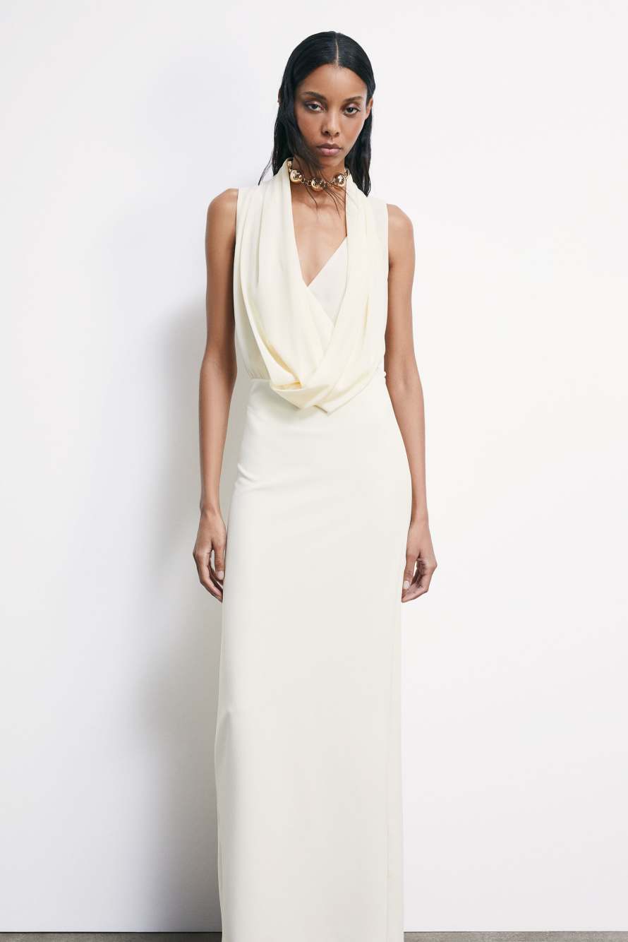 Draped long ceremony dress, 0, Patrizia Pepe