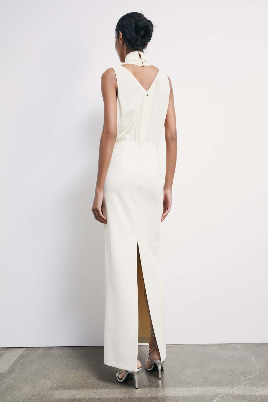 Draped long ceremony dress, 0, Patrizia Pepe
