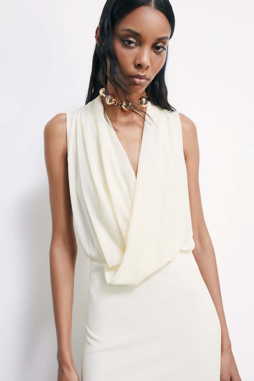 Draped long ceremony dress, 0, Patrizia Pepe