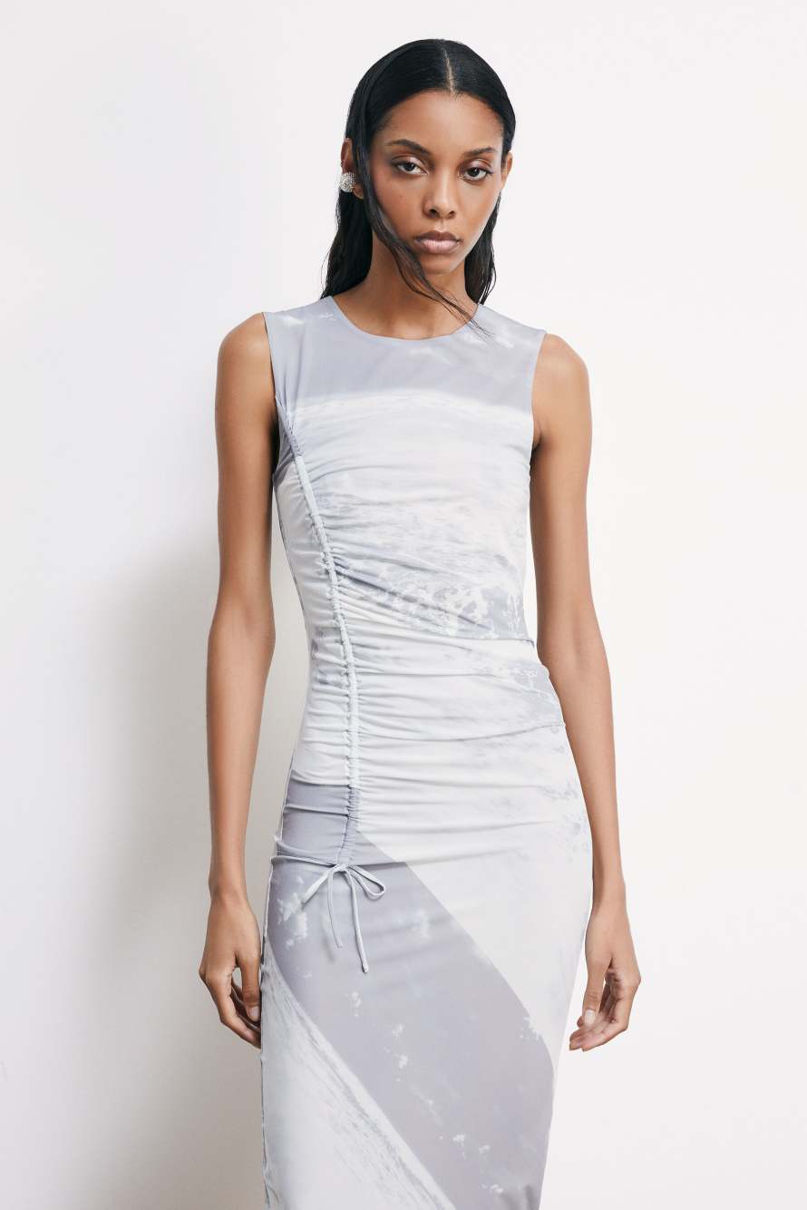 Midi dress with wave print, Abstract Fantasy, Patrizia Pepe