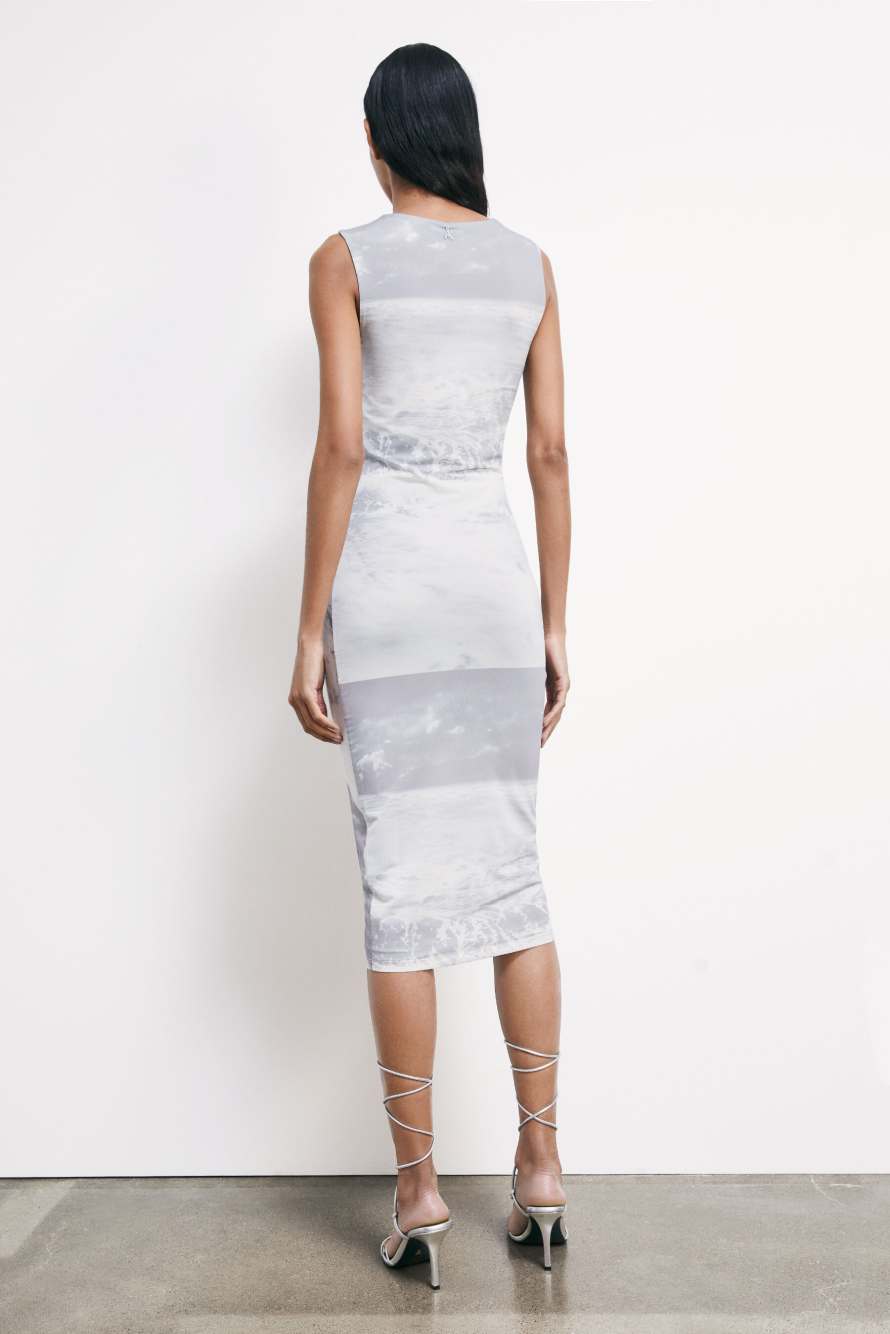 Midi dress with wave print, Abstract Fantasy, Patrizia Pepe