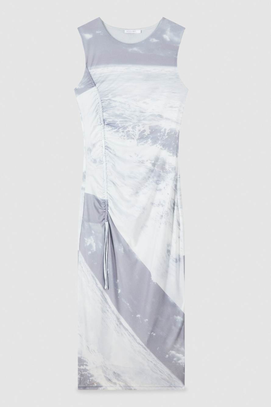 Midi dress with wave print, Abstract Fantasy, Patrizia Pepe