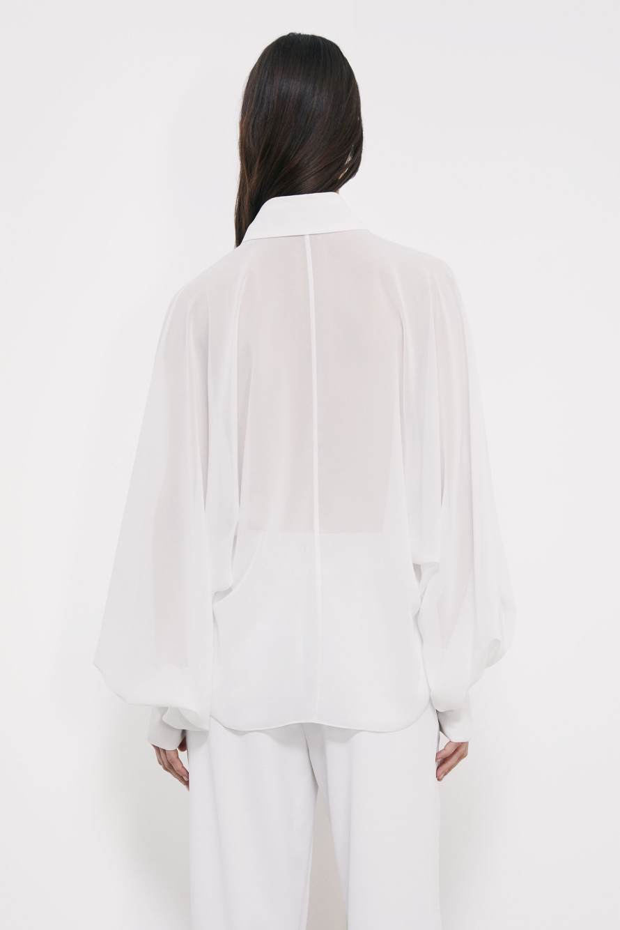 Fluid shirt with wide sleeves, White, Patrizia Pepe