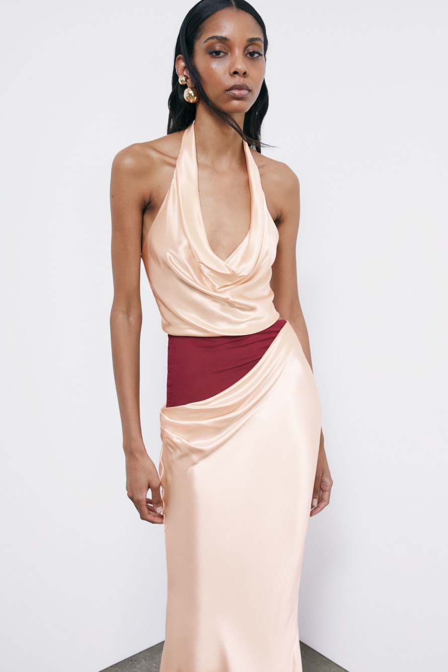 Draped satin top, Pink, Patrizia Pepe