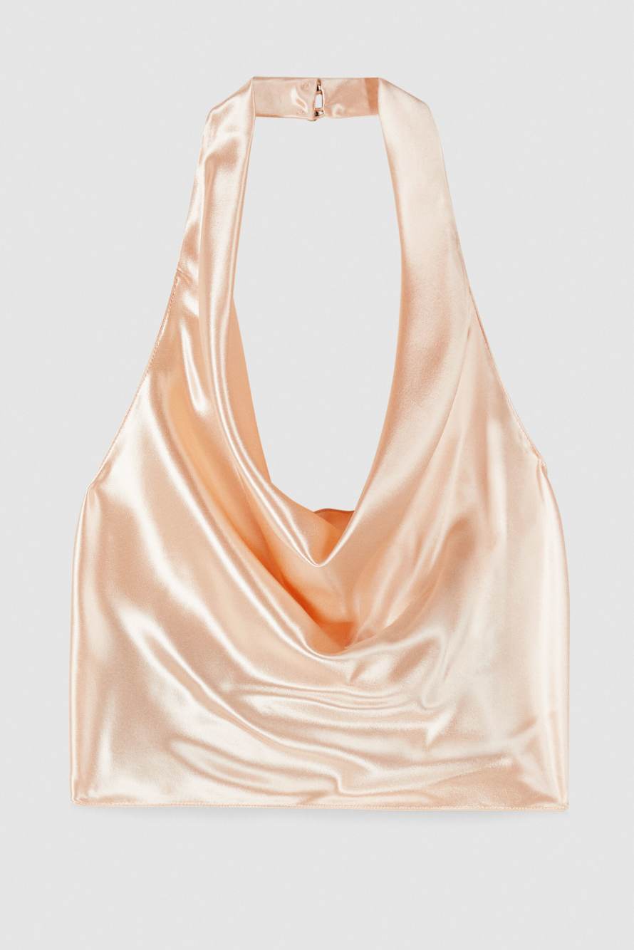 Draped satin top, Pink, Patrizia Pepe